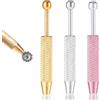 Simarro Set 3 pinze perforate, 4 artigli, acciaio inox, strumento raccolta strass, pinzette mini, ausiliaria perforazione componenti elettronici, pietra