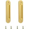 MOROBOR Tiranti ovali da incasso per porte scorrevoli, 2 pezzi, in lega di alluminio spazzolato, con viti di montaggio, per porte scorrevoli