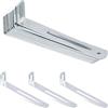 Gudalea 12 Pezzi Staffe Angolari L 123x29mm, Supporti Angolo Staffa per Mensola, Regolabile Staffe Angolari, Fissaggio Angolare in Metallo, per Mobili Tavolo