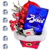 NARAMAKI Idee Regalo di Natale 2024 con Cioccolatini - Cesto Vimini Natalizio con 125gr Baci Perugina Classico Fondente Luisa + Decorazioni di Natale (BACI BAG)