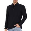 Jywmsc Polo a Maniche Lunghe da Uomo Top Casual da Golf Magliette da Lavoro Polo Classiche con Colletto a Nastro e Bottoni Intelligenti
