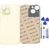 Peixiong Sostituzione del coperchio del vetro posteriore 15 per iPhone 15 Sostituzione del vetro posteriore posteriore da 6,1 '' con kit di strumenti di riparazione (Giallo)