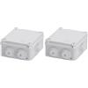 Gewiss Cassetta di Derivazione con Coperchio Basso e Viti a 1/4 di Giro-IP55-Dimensioni Interne 100X100X50, Pareti con Passacavi, Grigio Ral 7035 (Confezione da 2)
