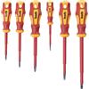 kwb Set di cacciaviti VDE 6 pezzi, lame completamente isolate, extra temprate, incl. impugnatura a 2 componenti e foro di sospensione, set di cacciaviti in acciaio CV