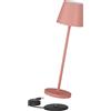 K-Bright lampada da tavolo ricaricabile in alluminio | 240LM | 3000K luce bianca calda Lampada da scrivania senza fili | interni/esterni Lampada da tavolo con base (Rosso mattone)