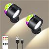Zeadio Lampada da Parete LED RGB Decorativa con Luce Ambiente a Cambiamento di Colore, Applique che Creano un'Atmosfera Dinamica per Casa, Camera da Letto, Feste, Bar e KTV (Nero, Confezione da 2)