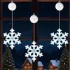Lamptobe 3 Pezzi Luci di Natale con Ventosa, Fiocco di Neve Luci di Natale per Finestre, Bianco freddo, 2 Modalità, Alimentato a Batteria, per Decorazioni Natalizie per Feste di Nozze