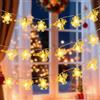 Qoosea Luci Natalizie a Solare 50 LED a Energia Solare Impermeabili con Fiocco di Neve & Renna 8 Modalità con Timer Auto On/Off per Giardino Recinto Decorazioni Natalizie (Luce Calda)