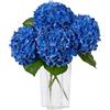 DuHouse 3 ortensie artificiali grandi, 50 cm, in lattice, realistiche al tatto, ortensie per casa, bouquet di nozze, centrotavola, feste e decorazione del soggiorno (blu reale)