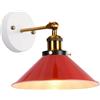 PETITES ECREVISSES Applique da Parete Interno Moderna Lampade da Parete Industriale Retrò Lampada a Muro E27 Vintage in Metallo Ruotabile Luce da Camera da Letto Soggiorno Corridoio (Rosso - A-1 pezzo)
