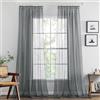 MIULEE Tende per Interni Trasparente Tenda Voile con Passanti， Trasparenti Camera da Letto Adatte Con Fettuccia，Anelli Soggiorno Moderne Eleganti 2 Pezzi Grigio Scuro 140 x 245 CM