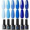 UR SUGAR Smalto per unghie in gel UV, blu glitterato, set per nail art fai da te starter set per saloni di nail art, per manicure, in confezione regalo