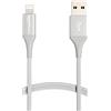 Amazon Basics - Cavo di ricarica Lightning USB Type A, in nylon doppio intrecciato, certificato MFi, serie Advanced, per iPhone, Argento, 0.9 m