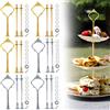 VQBKHO Set di 6 supporti per torte, kit per alzata per torte vintage, supporto per alzata per torte con foro centrale, da 2 a 3 livelli, argento per torte, cupcake, macaron