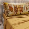 PETTI Artigiani Italiani - Lenzuola Animali con Gatti e Cani in Cotone con Federe in Stampa Digitale, Lenzuola Una Piazza e Mezza Francese, Completo Letto Una Piazza e Mezza Giallo, Made in Italy