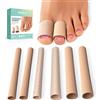 Welnove Tubi per dita dei piedi tagliabili - 6 pacchetti di protezioni per dita dei piedi a martello, calli, vesciche - Protezioni in tessuto e gel per alleviare dolore da pressione.