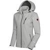 Little Donkey Andy Giacca da sci softshell da donna con cappuccio rimovibile, fodera in pile e impermeabile, Marne grigia chiara, L