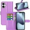 Fertuo Cover per iPhone 17, Custodia Portafoglio Cover a Libro in Pelle Flip Case con Silicone Bumper, Fibbia Magnetica, Porta Carte, Kickstand, per iPhone 17, Viola