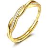 JeweBella Anelli Donna Argento 925 Anello Fidanzamento Regolabili Donna Anello di Promessa Fedi Nuziali Oro 18K Anelli Matrimonio Fedina Argento 925 Donna Anello Donna Gioielli con Carta Regalo