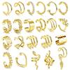 JeweBella 22Pcs Ear Cuffs Orecchini Donna Regolabile Orecchini Senza Buco Donna Orecchini Finti Donna Orecchini Clip Cartilagine Non Piercing Orecchio Earcuffs Donna Oro/Argento/Oro Rosa/Nero
