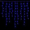IXTRIMA Tenda Luminosa 200 LED, 5Mt, Luce Blu, Cavo Bianco, IP65, Prolungabile, Effetto Flash, Con fili pendenti a lunghezze alternate (30-70-40-60 cm) per effetto a cascata