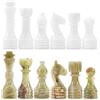 Radicaln Pezzi degli Scacchi in Marmo Rosso e Corallo Figure del re da 3,5 Pollici 32 Figure degli Scacchi Fatte a Mano (White & Green)