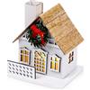 PUCKATOR Casetta decorativa per natale con led - con ghirlanda "winter wonderland"