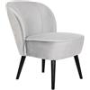 DKD Home Decor Poltrona della Marca, Colore Nero e Grigio, in Legno (59 x 76 x 66 centimetri)