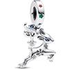 Feitery Cervo Di Neve Charm Giorno di Natale Bead Bracciale Regalo di Natale Ciondolo da Donna Argento