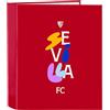 safta SEVILLA FC - Cartella a 4 anelli, ideale per bambini di diverse età, comoda e versatile, qualità e resistenza, 27 x 6 x 33 cm, colore rosso, rosso, Estándar, Casual