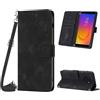 Mo-Beauty Custodia per Samsung Galaxy J6 2018/J600, PU Pelle Portafoglio Flip Custodia a tracolla [Supporto] [Scomparto per carte] [Chiusura Magnetica] Cover per Samsung J6 2018 - Nero