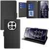 Pollachi Fondina Cover per Xiaomi Redmi Note 15 Pro Plus/Redmi Note 15 Pro+ [9 Scomparti] Custodia Protettiva in Pelle per 9 Cartes,Similpelle Cover Pieghevole PU con Portafoglio Porta Carte-Nero
