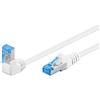 Goobay 51567 - Cavo patch Cat 6A, ad alta velocità, 90 gradi, Ethernet, Playstation, Xbox, DSL, PimF, RJ45, 5 m, colore: Bianco
