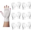 Notoke 6 paia di guanti in cotone bianco - Guanti in cotone senza dita per mani asciutte, dormire e spa cura della pelle, compatibili con touchscreen, morbidi e traspiranti per tutti i giorni e per il