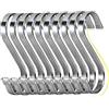 WEERSTONE Confezione da 18 ganci a S in acciaio inox, a forma di S, resistenti, per utensili da cucina, ufficio, bagno, armadio, officina, garage, ufficio, casa, essenziale (7,5 cm)