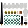 RIVERWELD TIG Corpo da colletto lente a gas 13N21 45V42 (1,0 mm) 13N22 45V43 (1,6 mm) 45V44 13N23 (2,4 mm) 45V45 13N24 (3,2 mm) tazza di vetro #4 ~ #12 WP 9 20 25 TIG Welding 39pcs