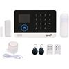 Swokely WIFI + GSM System di sicurezza allarme con composizione automatica, Kit da 16 pezzi per System di allarme di sicurezza antifurto per casa intelligente wireless LCD da 2.4 pollici