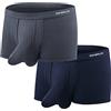 BIATWOWR Biancheria intima da uomo Dual Pouch Elephant Boxer Trunks Separato Rigonfiamento Ball Pouch Boxer Low Rise Enhancing Underwear Slip, 1 x blu scuro, XXXL