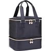 BYLife Borsa Organizer Smalti per Smalto, Doppio Strato Smalti Organizer per Unghie 30 Flaconi(15 ml), Valigetta Trucchi Beauty Case Donna Manicure Valigetta per unghie Organizzatore Trucchi