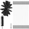MOCNT Kit di Pennello per Pulizia del Camino Spazzole per Camini Nylon Rotante Flessibile Spazzola Pulizia con 15 Aste Flessibili 1 Testa Pennello 200mm 1 Testa Pennello 38mm