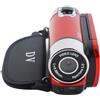 Qiilu Videocamera digitale, videocamera Full HD con rotazione di 270 ?Videocamera digitale ad alta definizione 1080P 16X Videocamera DV(Rosso) adatto per camcorder