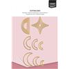 Vaessen Creative Fustelle Set-Forme di Base-14 Pezzi da 1,7 x 2,3 cm a 3,2 x 6,2 cm-Accessori per il Fai Da Te, Lavori di Carta e Decorazioni-con Mini Macchine da Taglio e Embossing, Oro, 14 Unità