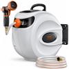 VEVOR Avvolgitubo Automatico Retrattile 25m, Diametro Tubo 12mm, Rullo per Irrigazione da Giardino, Fissaggio a Parete Girevole 180°, per Orto e Pulizia Domestica, Classe di Efficienza Energetica A