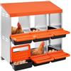 VEVOR Nido per Galline a 2 Livelli Nido per Raccolta Uova con 6 Scomparti, Scatole per Deposizione delle Uova in Metallo con Coperchi Protettivi, Estraibile, per Galline, Anatre, Pollame