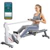 VEVOR Vogatore Magnetico Regolabile a 16 Livelli Vogatore Pieghevole per Casa Capacità di Peso da 158 kg per Allenamento Fisico Fitness, Compatibile con APP Bluetooth e Monitor LCD da Palestra