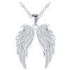 MOOFUN Collana con ciondolo a forma di ala dell'angelo, con zirconi, in argento 925, per donne, mamma, moglie, fidanzata, figlia, amuleto, idea regalo per compleanni, festa della mamma, argento