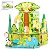 PicassoTiles Safari Magnet Tile Building Blocks with 8 Magnetic Animals