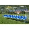 (04) PANCHINA CALCIO ALLENATORI-RISERVE IN ACCIAIO ZINCATO Mt 6 CON 12 SEDUTE