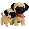 WEofferwhatYOUwant Set Cagnolini Interattivi - Pug Daddy & Pug Puppy Peluche Robot per Bambini 18+ Mesi Tocco e Suono Attivato | 8 Trucchi Reali | Compagno Educativo Sensoriale | Idea Regalo Bambini