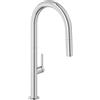 KLUDI Rubinetto da cucina Aurea (cromato) - Girevole a 360 gradi, miscelatore monocomando con tubo estraibile e doccetta con pulsante di commutazione, 2 modalità, rubinetto cucina